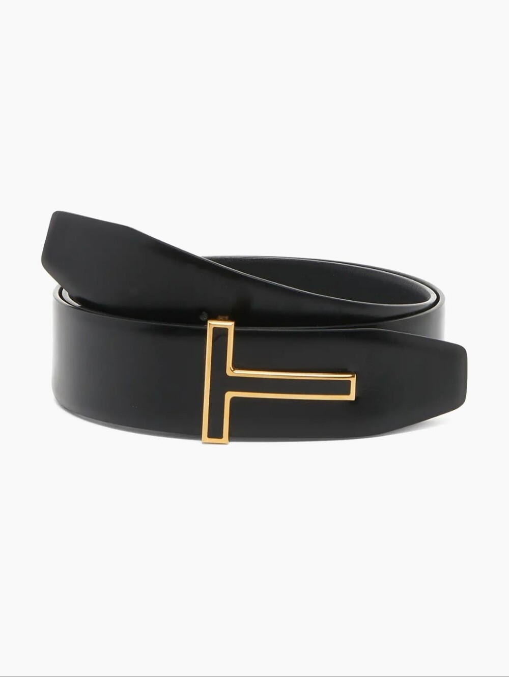 Tom Ford- Reversible Leather Belt with Gold T-Profile Buckle With Original Box